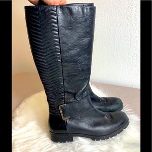 Black leather boots